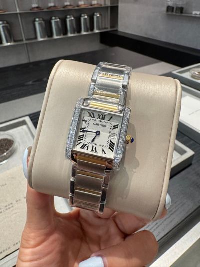 Cartier Tank 25*30mm 316L Steel Quartz Movement SS Band Watch